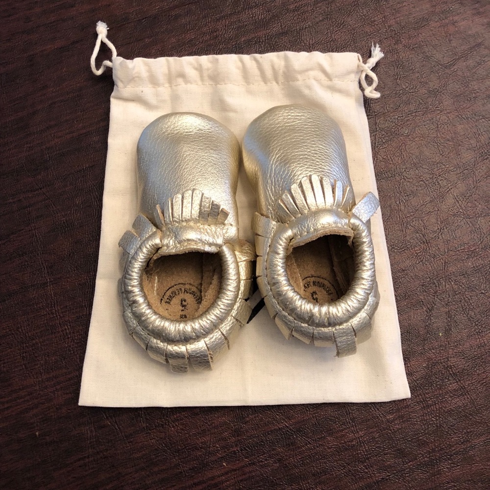 Freshly Picked, Moccasins. Color-Platinum. SZ 5.